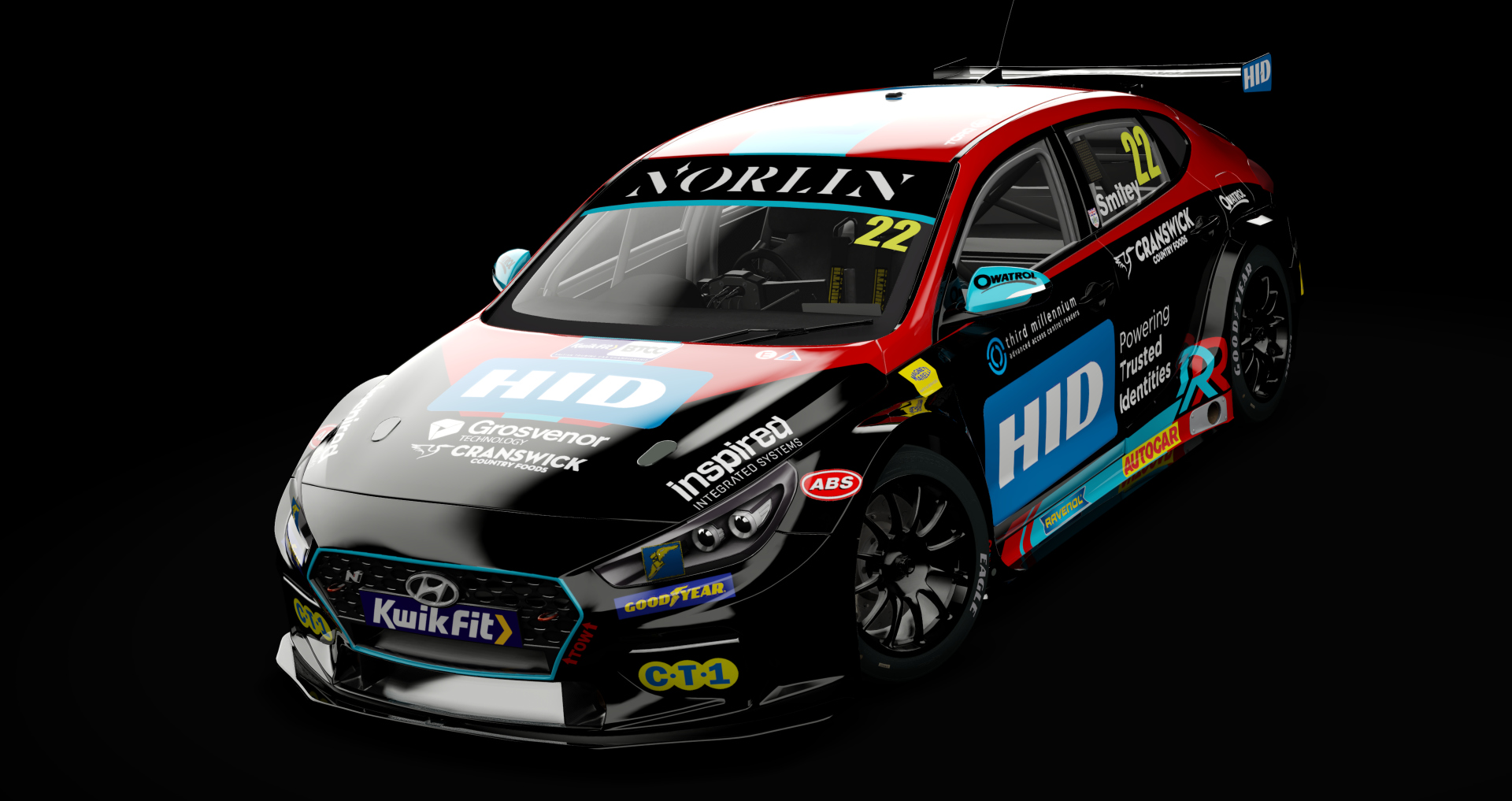 BTCC NGTC Hyundai i30 Fastback N Performance, skin Restart 25 22